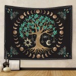 Tree Of Life Moon Phase Mandala Tapestry W:1300 x L:1500mm